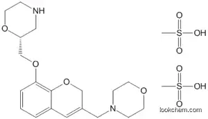 Molecular Structure of 205242-62-2 ((2R)-2-[[[3-(4-Morpholinylmethyl)-2H-1-benzopyran-8-yl]oxy]methyl]morpholine dimethanesulfonate)